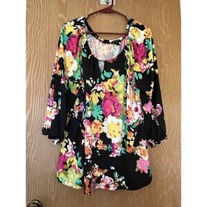 Sunny Taylor Women’s Floral 1X Blouse
